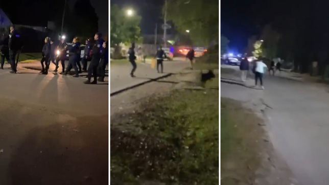 asi fueron los violentos enfrentamientos entre vecinos de un barrio de city bell y la policia