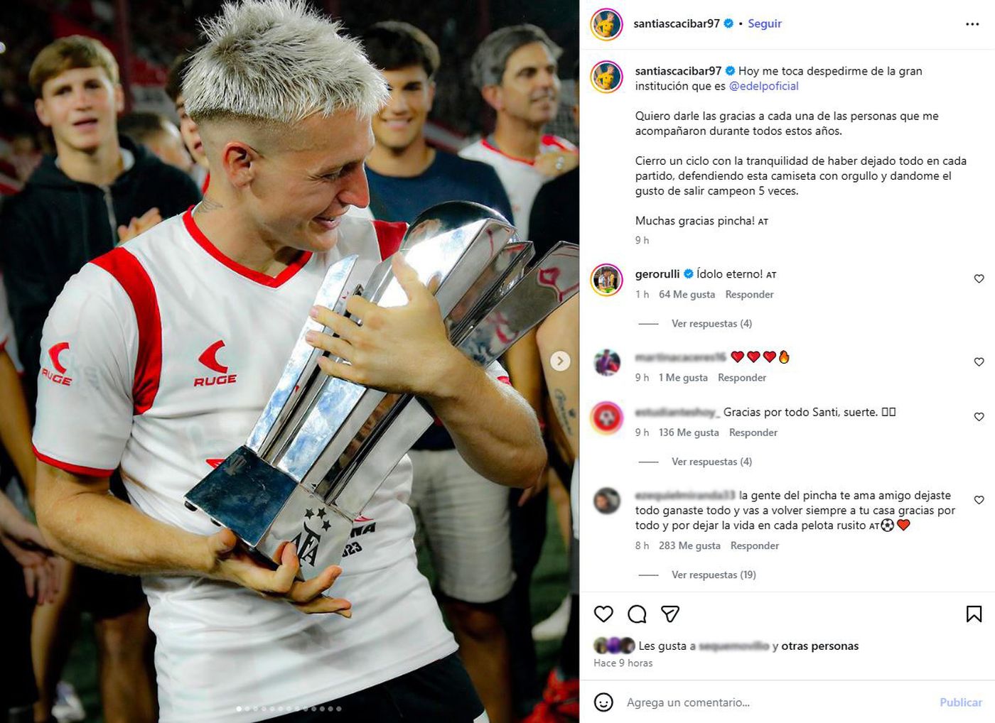 El mensaje de Gerónimo Rulli en apoyo a Santiago Ascacíbar