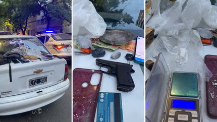 Cayeron tres hombres con más de un kilo de marihuana y decenas de dosis de cocaína