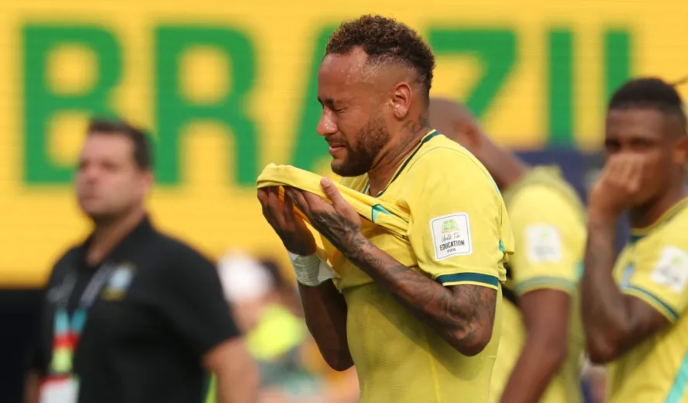 La tristeza de Neymar tras la eliminación de Brasil.