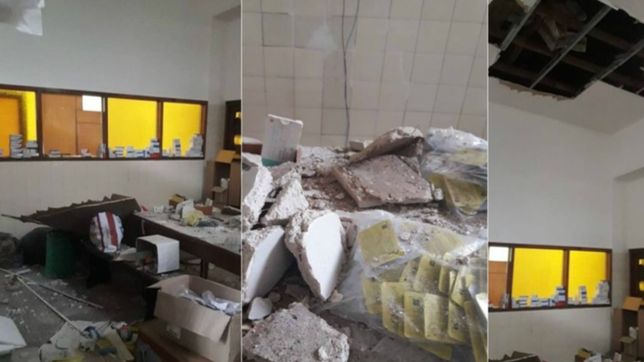 tras la segunda falla electrica, cayo el techo de un pabellon del hospital san martin