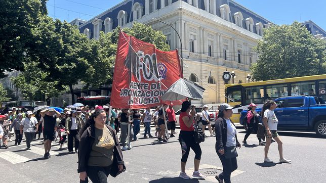 organizaciones sociales marchan en la plata por comida, trabajo y mas presupuesto