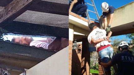 Intentó robar una casa y quedó atrapado en un ventiluz: tuvo que ser rescatado por los bomberos