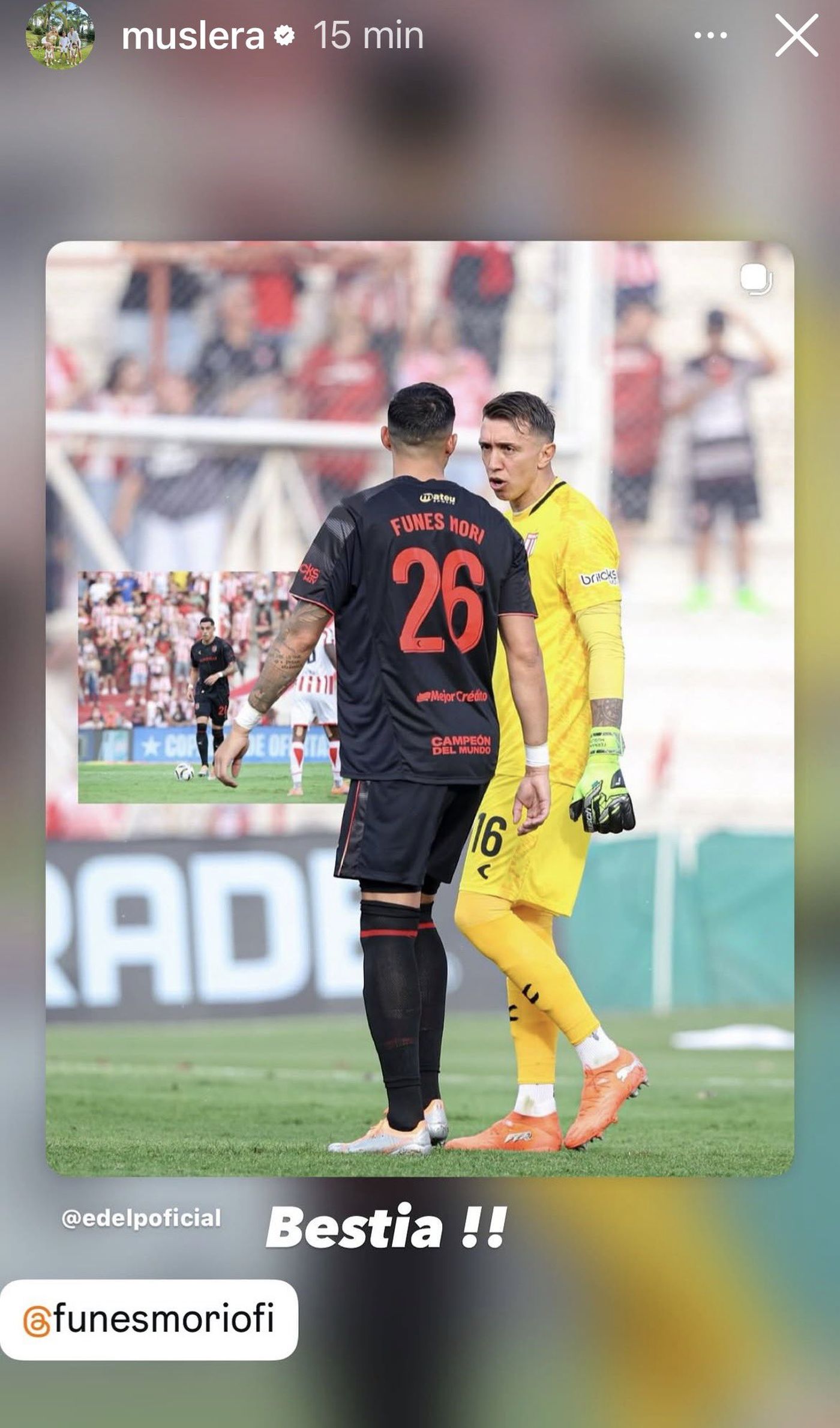 El posteo de Fernando Muslera en Instagram