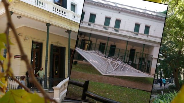 las rafagas de viento volaron parte el techo de la facultad de ingenieria de la unlp
