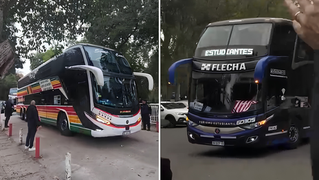 Con los planteles en UNO se vive la previa del clásico en las tribunas con los hinchas