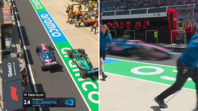 el peligroso momento que vivio franco colapinto en boxes durante la unica practica del gran premio de china