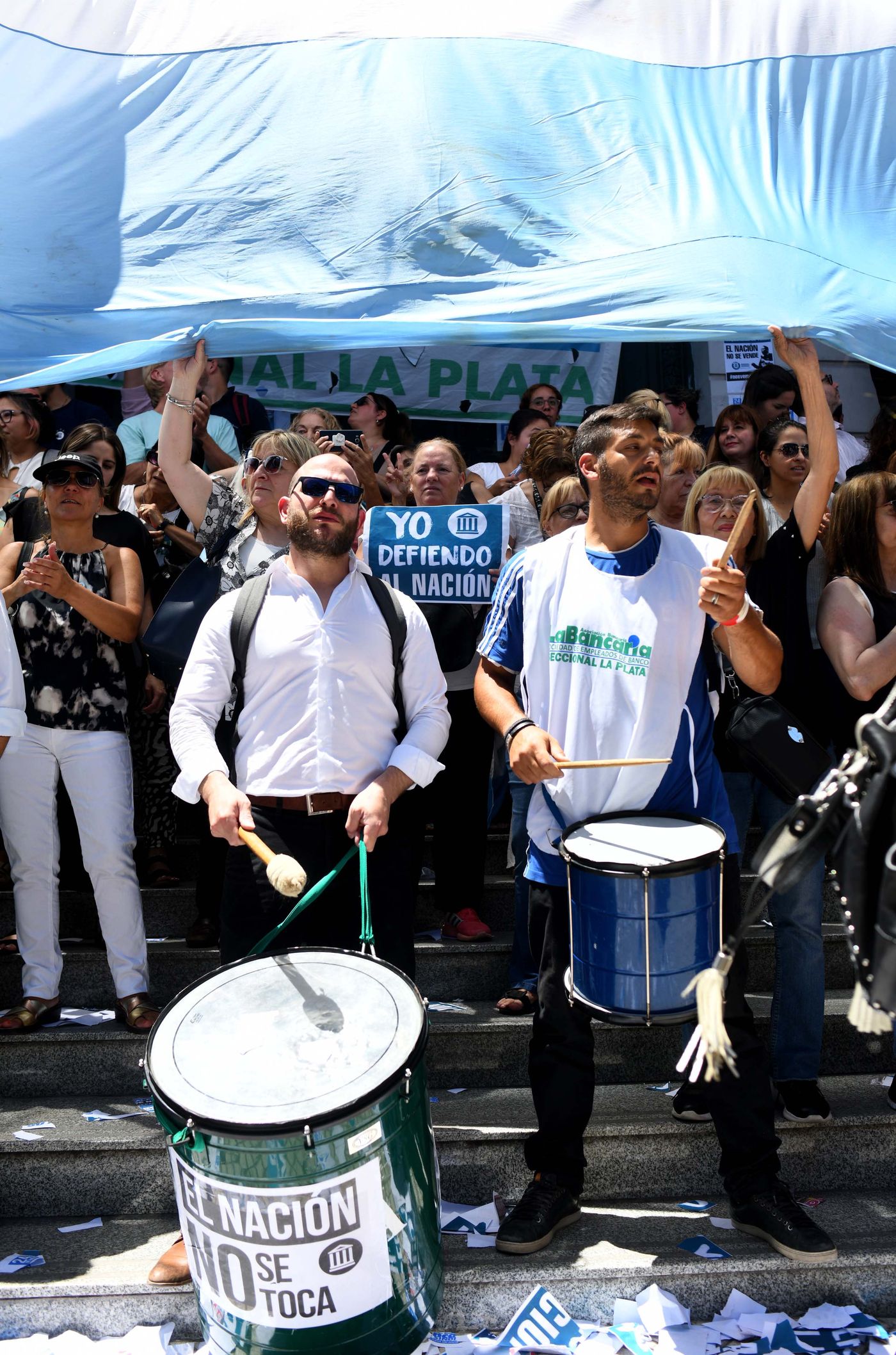Una de las manifestaciones de La Bancaria en el Banco Nación de 7 y 48