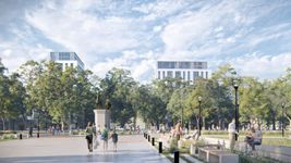 don quijote, el camino de santiago y nuevos juegos: asi sera plaza espana una vez restaurada
