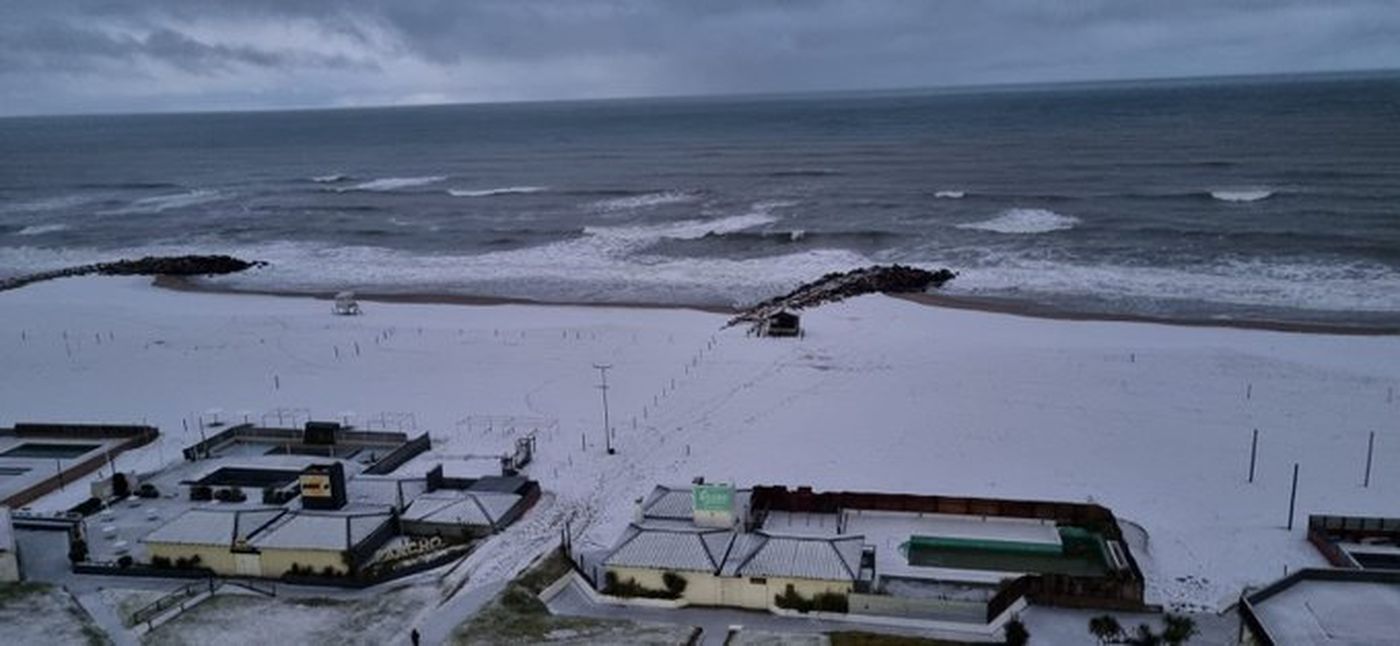 Este año se registraron nevadas en la Costa Atlántica bonaerense