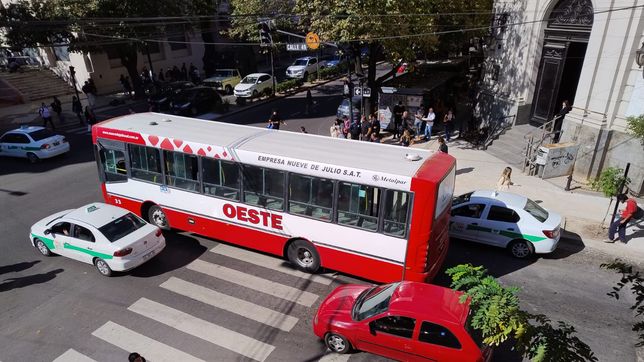 un micro freno de golpe para evitar un accidente de transito y una pasajera resulto herida en la plata