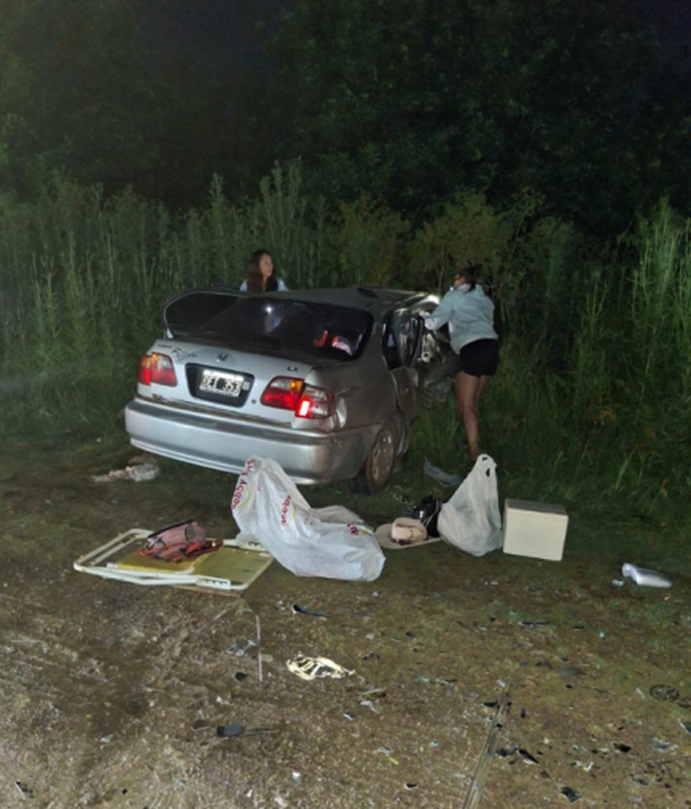 Uno de los veh&iacute;culos involucrados en el fuerte accidente de tr&aacute;nsito ocurrido sobre la Ruta 36