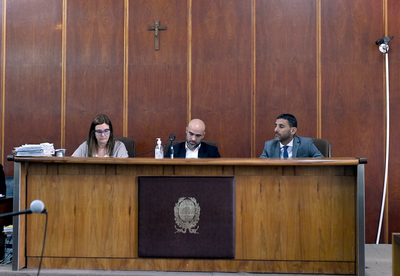 Cecilia Sanucci, Ramiro Fernández Lorenzo y Hernán Decastelli, jueces del Tribunal Oral Criminal I de La Plata - Foto: AGLP