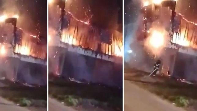 video: un deposito ardio de madrugada y genero gran alarma en san carlos