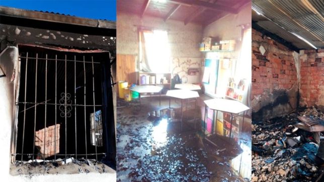 provocaron un incendio en un jardin de los portenos y mas de 80 nenes quedaron sin clases