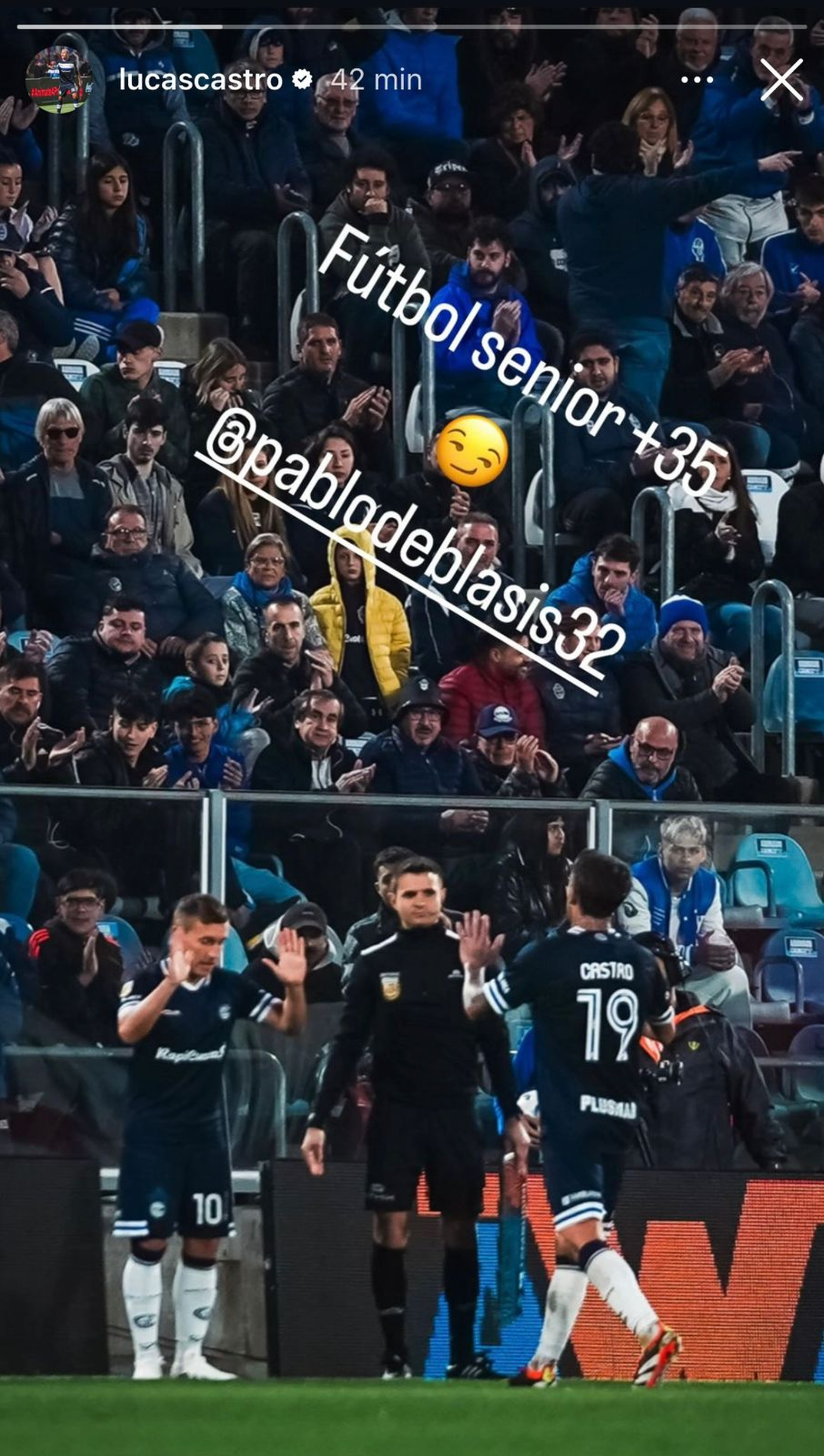 La historia de Instagram de Lucas Castro. La historia de Instagram de Lucas Castro.