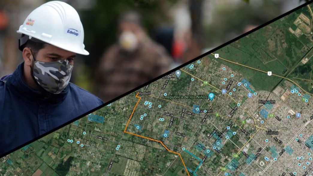 El mapa de las obras de Edelap en la zona norte de La Plata
