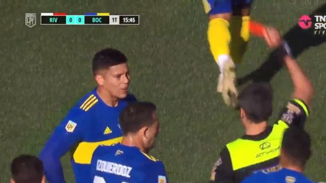 video: la increible expulsion de marcos rojo en el superclasico entre river y boca