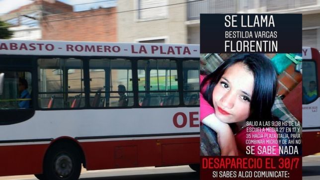 se tomo un micro a plaza italia hace cuatro dias y sigue desaparecida