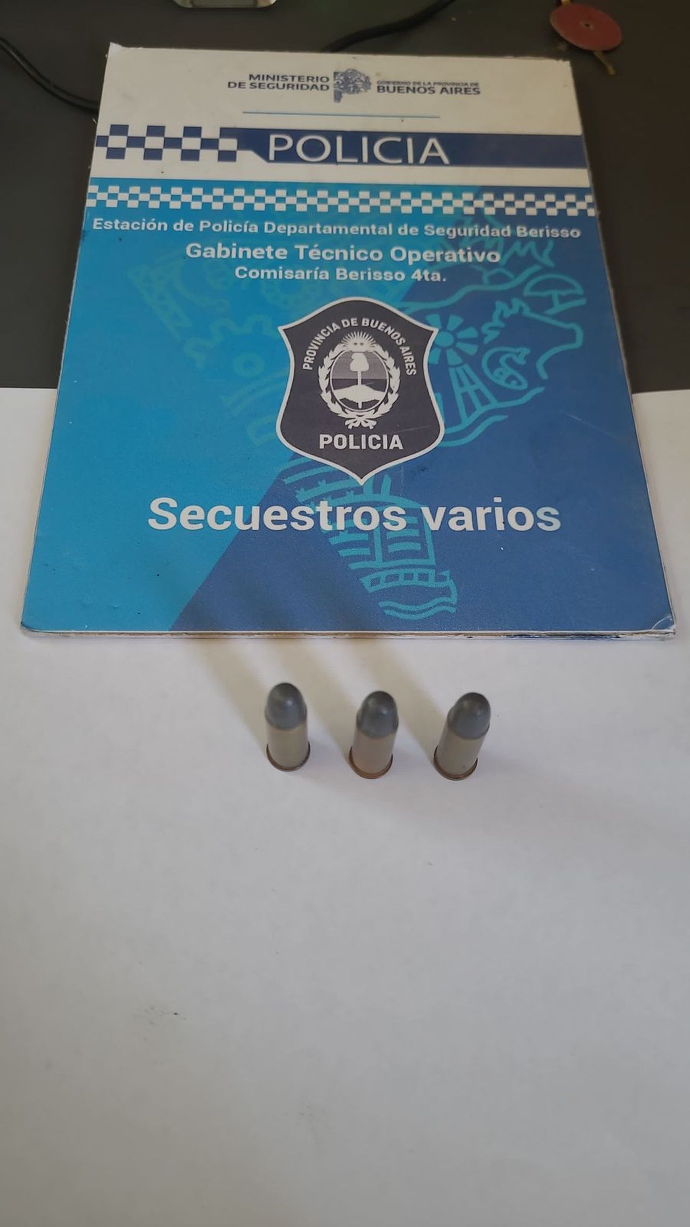 Los proyectiles que incaut&oacute; la Polic&iacute;a tras la pelea en Berisso.