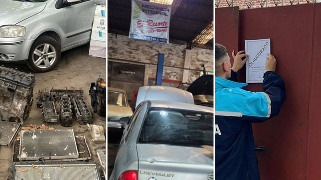 desbarataron un taller mecanico de los hornos que funcionaba como desarmadero