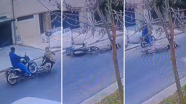un motociclista atropello a una chica en los hornos, se levanto y huyo sin ayudarla