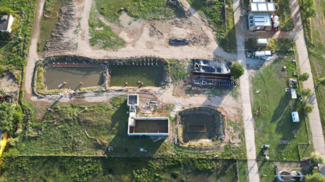 las imagenes que muestran como avanza la obra de la nueva planta potabilizadora de punta lara