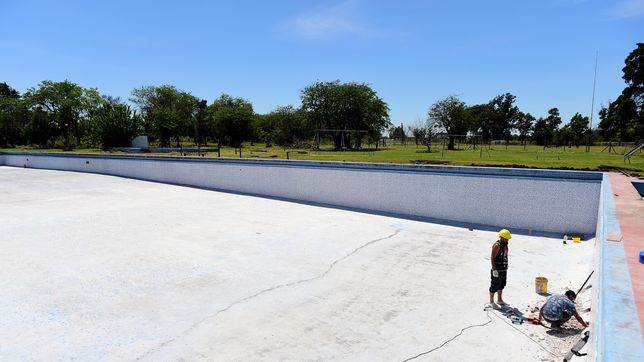 antes y despues: todos los avances de la nueva pileta de gimnasia