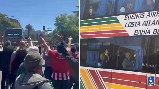 asi fue la llegada de los micros de estudiantes y gimnasia a uno