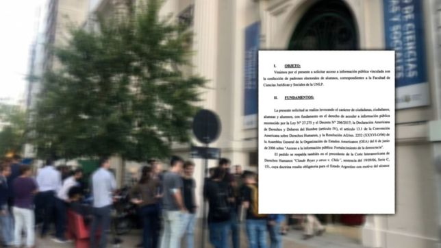 ¿que dice la presentacion por las irregularidades en el padron de la facultad de derecho?