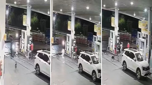 intentaron robarle en una estacion de servicio, logro escapar y atacaron a otro cliente