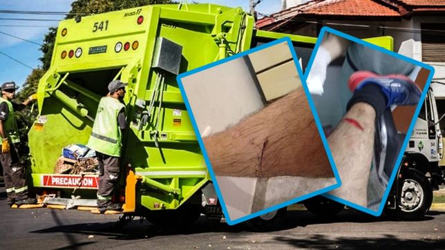 otro recolector de basura se corto mientras trabajaba y exploto de bronca