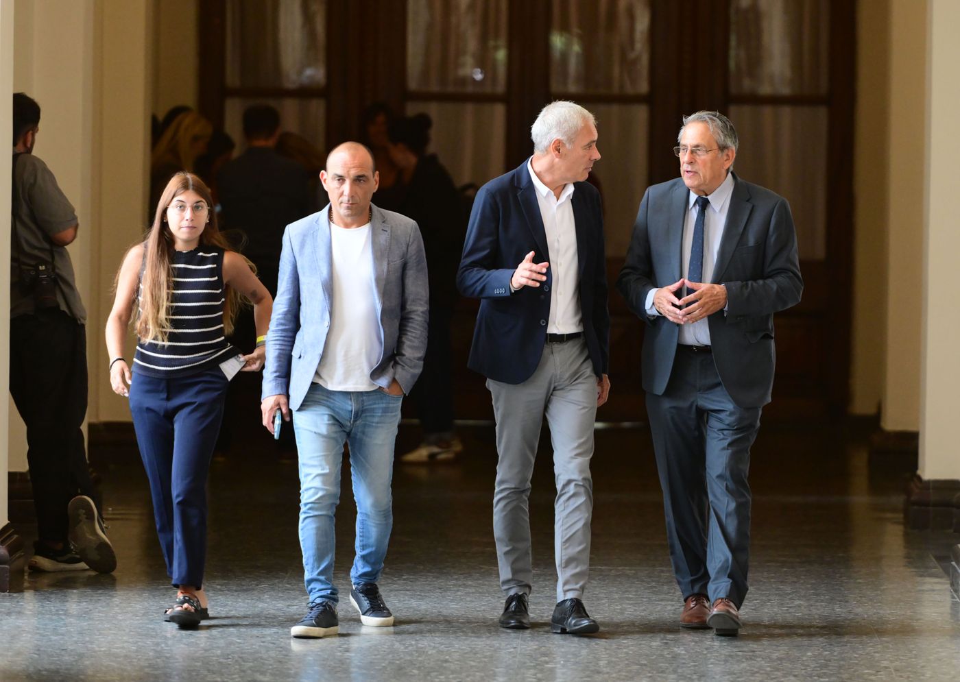 El intendente de Berisso Fabián Cagliardi junto al jefe de Gabinete Carlos Bonicatto