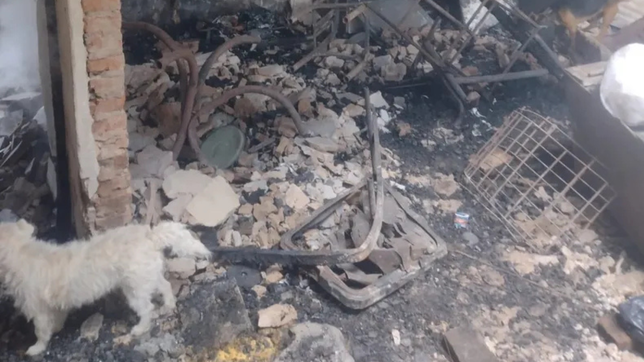 un jubilado dejo la estufa prendida para sus mascotas y se le incendio la casa
