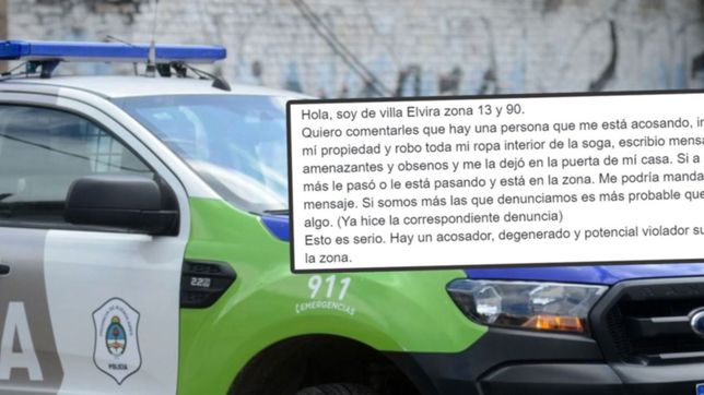 acosador suelto en la plata: roba bombachas y las devuelve con mensajes amenazantes