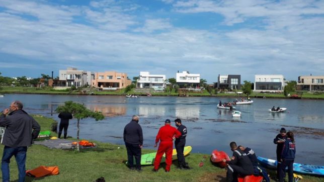 desesperada busqueda de un joven que entro a un lago artificial en kayak y nunca salio