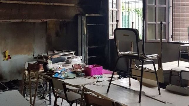 trabajo a contrarreloj para que 1200 chicos vuelvan a clases tras el robo e incendio