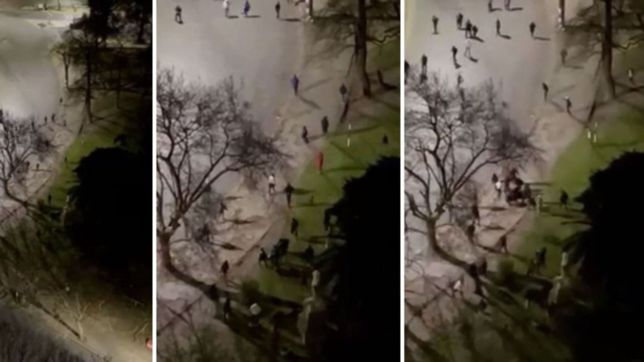 pinas, disparos y heridos en una batalla campal entre barras de estudiantes y gimnasia