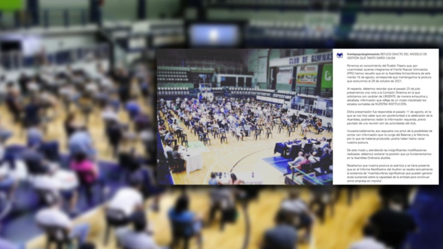 los reclamos de una de las agrupaciones mas importantes de gimnasia antes de la asamblea