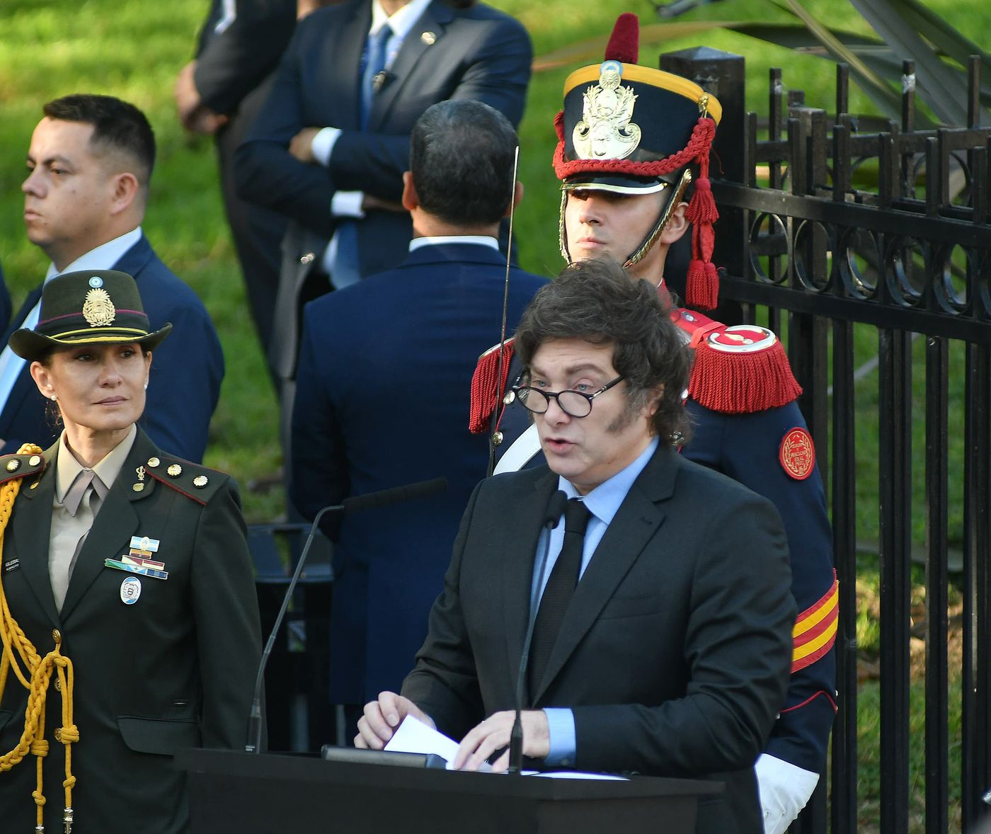 Javier Milei, durante el acto por Malvina del &uacute;ltimo 2 de abril