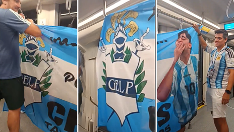 El tranvía tripero en Kansas que desplegó una bandera de Gimnasia en pleno viaje El tranvía tripero en Kansas que desplegó una bandera de Gimnasia en pleno viaje