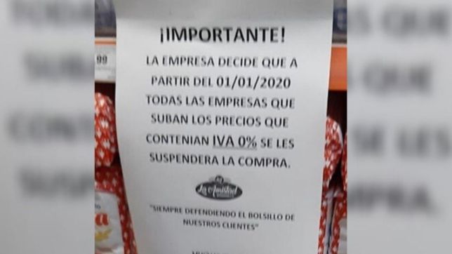 un super platense se niega a comprar a empresas que suban los productos con iva 0%