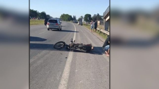 al borde de la tragedia: una moto choco a un nene de 11 anos que cruzaba la ruta 2