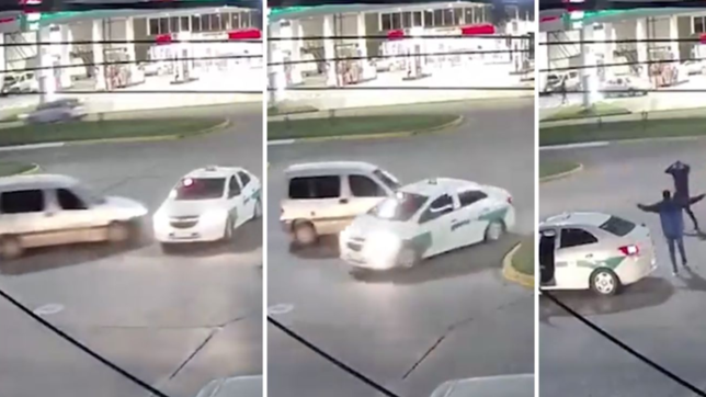 video: tras una insolita maniobra, chocaron a un taxista y se bajo enardecido