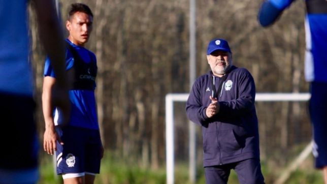 gimnasia entrena y maradona recupera soldados para la proxima batalla