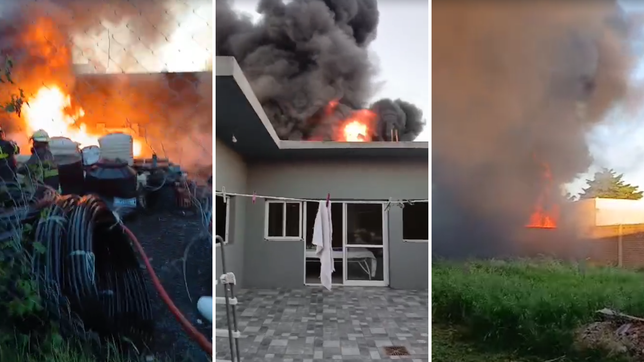 las impactantes imagenes del incendio en la fabrica de plasticos de la plata que tino el cielo de negro