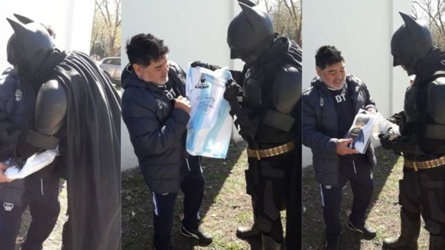batman solidario subastara una remera de argentina firmada por diego maradona