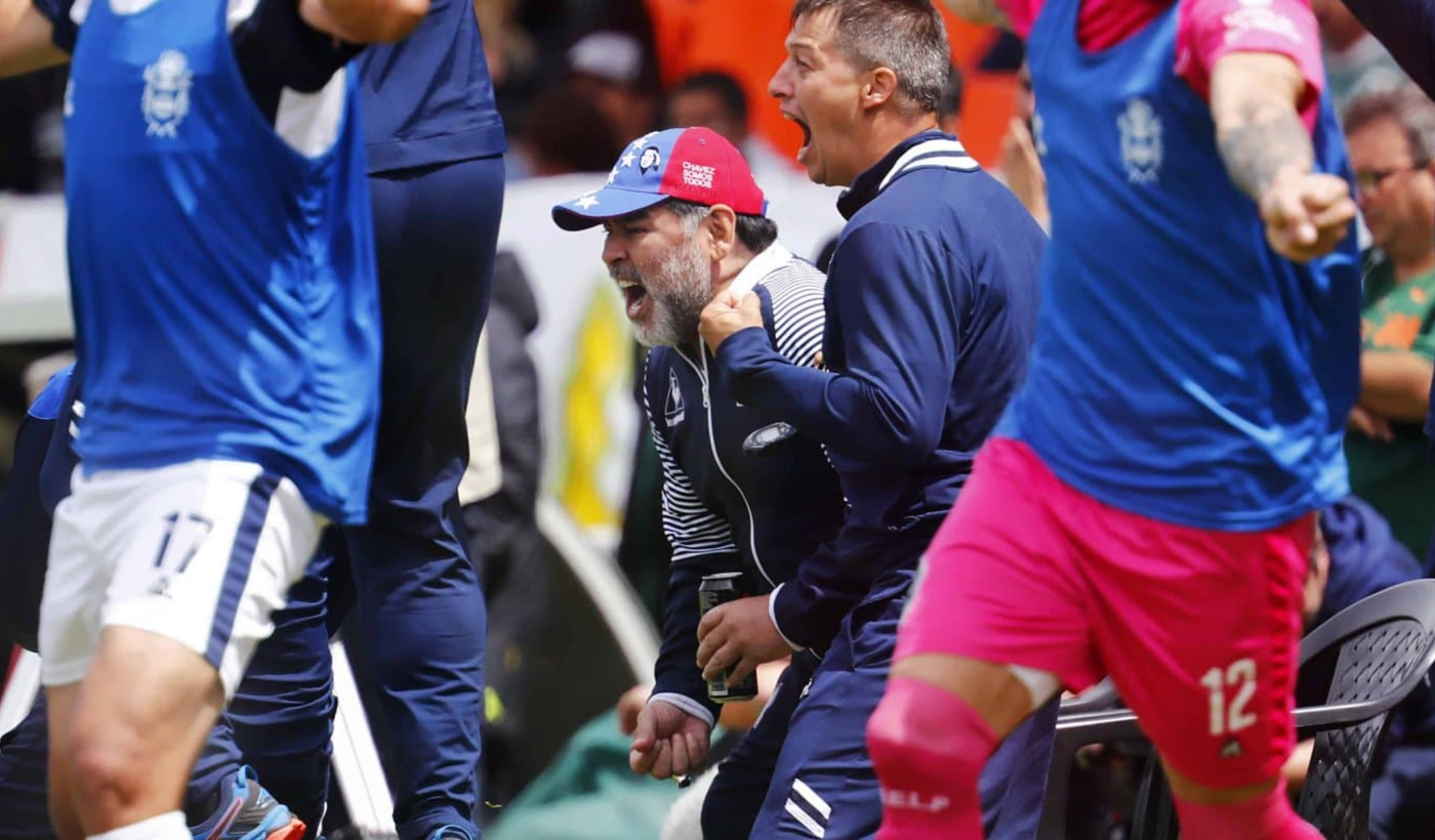 Aldosivi Gimnasia festejo Maradona