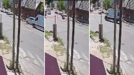 choco a un motociclista, lo dejo tirado y huyo en contramano