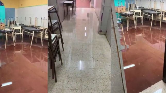 video: asi amanecio una escuela despues del diluvio en la plata